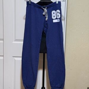 Vintage Y2K Victoria's Secret PINK Navy Joggers with White Accents